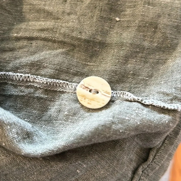 Flax sz M/L 100% linen lightweight blazer jacket 26” pit to pit by 22” length - Picture 6 of 6